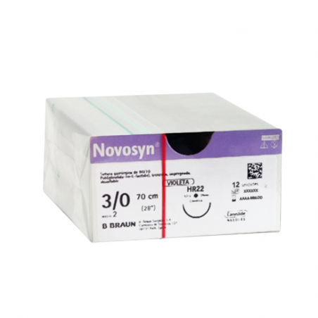 Sutura novosyn 3/0 hr22 violeta ref:c0068030n1 caja 36 uds