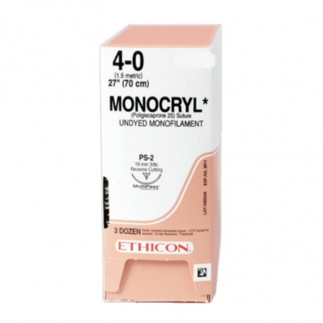 Sutura monocryl 4/0 ref:w3205 caja 12 uds