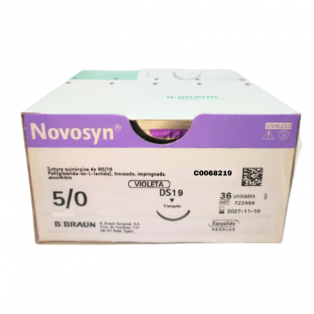 Sutura novosyn 5/0 ds19 violeta ref:c0068219 caja 36 uds