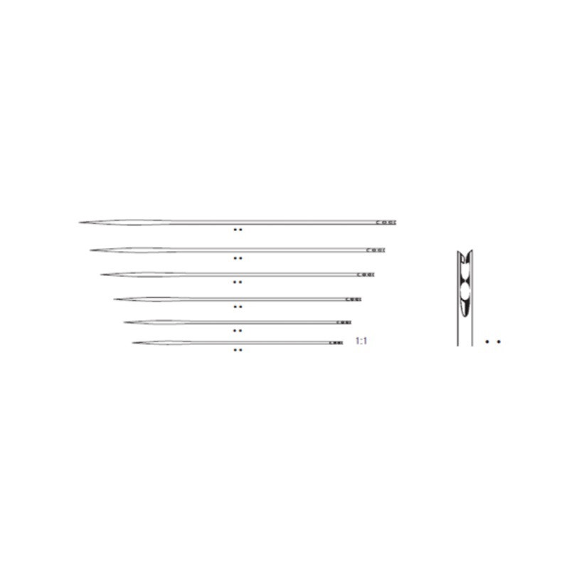 Aguja sutura recta nº5 ref-20930-05 Caja de 12 uds