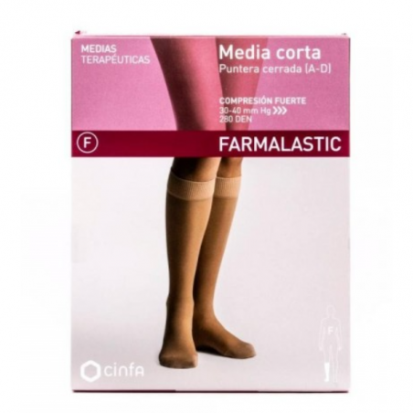 Farmalastic media corta (a-d) compresión fuerte puntera cerrada grande