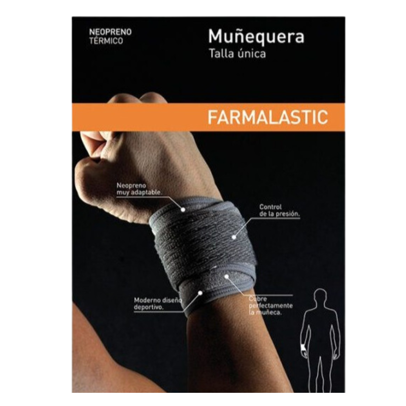 Farmalastic muñequera neopreno gris talla unica