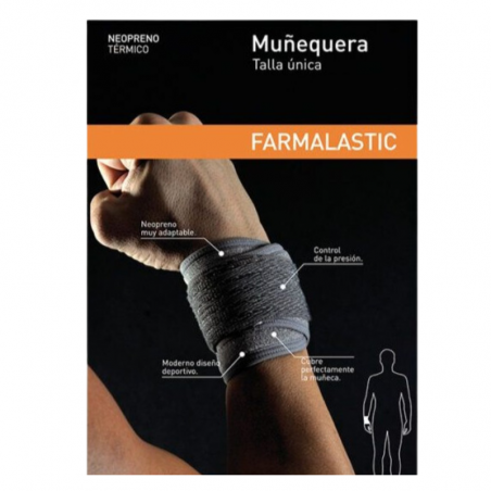 Farmalastic muñequera neopreno gris talla unica