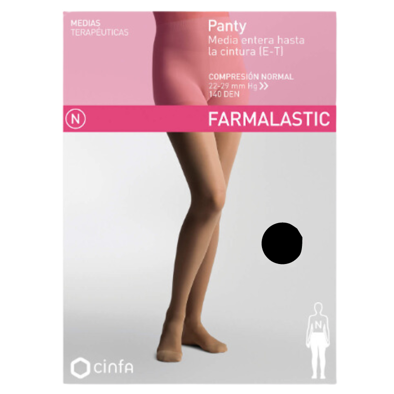 Farmalastic panty compresión normal 140 negro reina plus