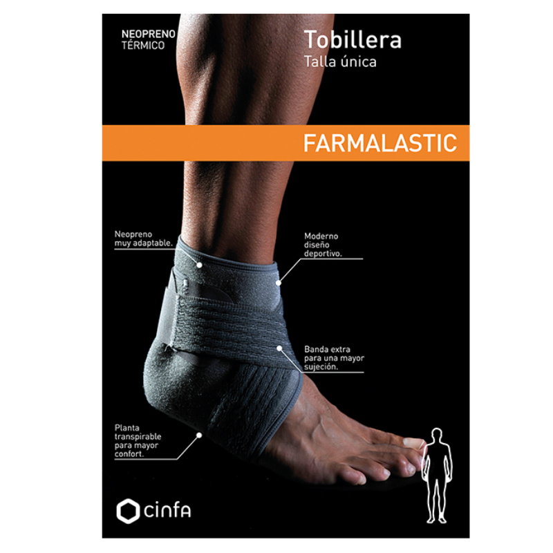 Farmalastic tobillera neopreno gris talla única 1 ud