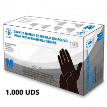 Guantes Negros de Nitrilo Talla M 1.000 uds Sin Polvo Pack