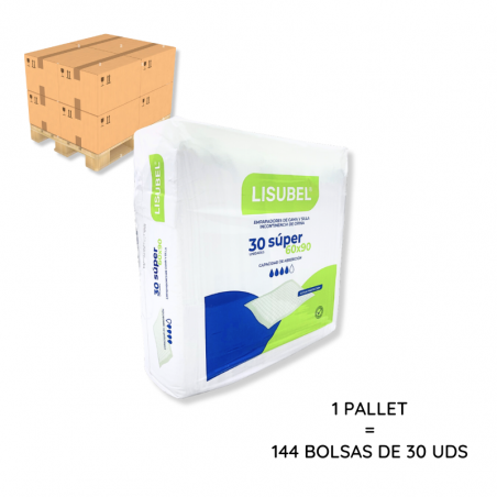 Empapador Lisubel 60x90cm 144 bolsas de 30uds Super Extra (1 Pallet)