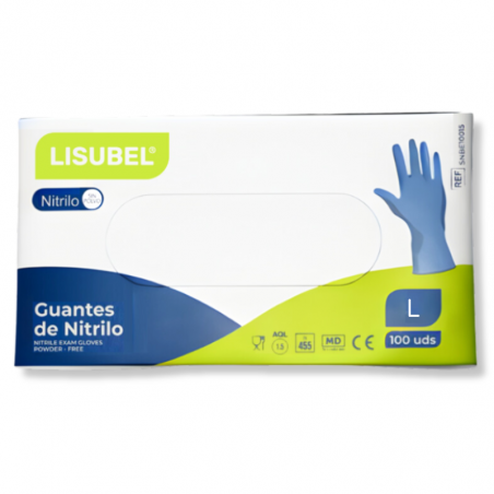 Guantes de Nitrilo Talla L 100 uds Lisubel sin polvo