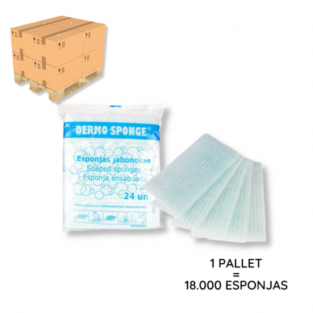 Esponjas jabonosas 750 bolsas de 24 uds (18.000 esponjas) 1 Pallet