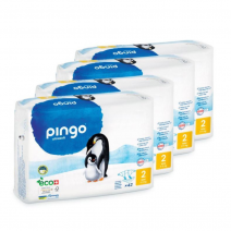 Pack de pañales Ecológicos Pingo Talla 2 Mini 42 uds x 4 (168 pañales)