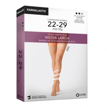 Farmalastic media larga compresión normal capuccino talla reina