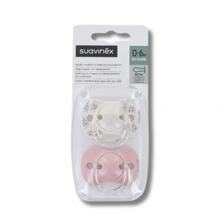 Suavinex chupete fisiologico 0-6 m silicona 2 uds