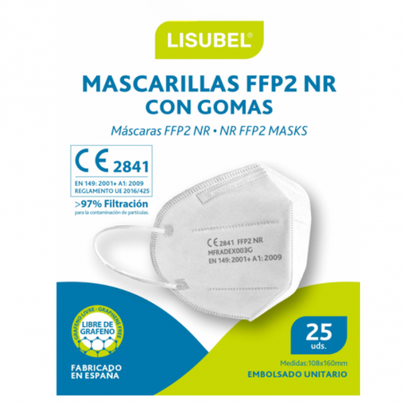 Mascarillas ffp2 lisubel caja 25 uds