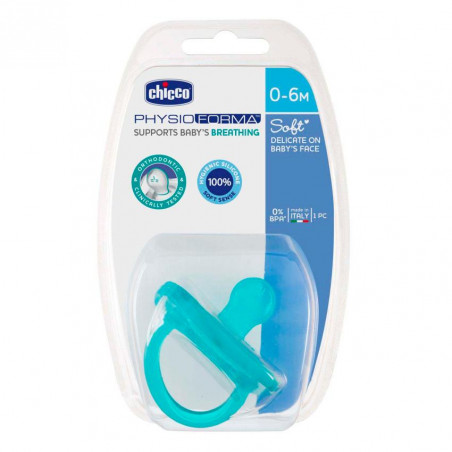 Chicco chupete physio soft todogoma silicona 0-6m azul 1 ud