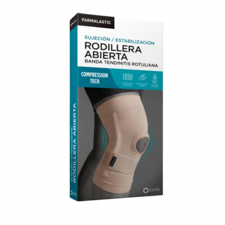 Farmalastic rodillera rotuliana compresion tech talla grande beige