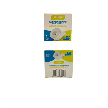 Esparadrapo de tela blanco borde zigzag 1,25cm x 5cm Lisubel 1 ud