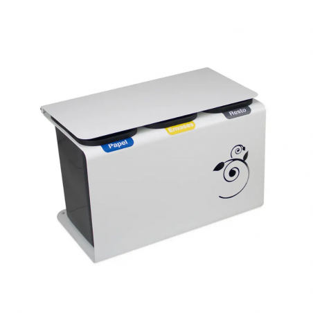 Contenedor de residuos de 45 litros con tapa doble luna ref: MCON013111