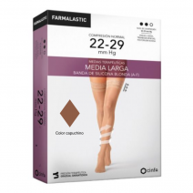 Media larga farmalastic compresión normal capuchino talla extragrande