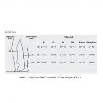 Media larga farmalastic compresión fuerte puntera abierta talla reina plus con blonda 1 ud