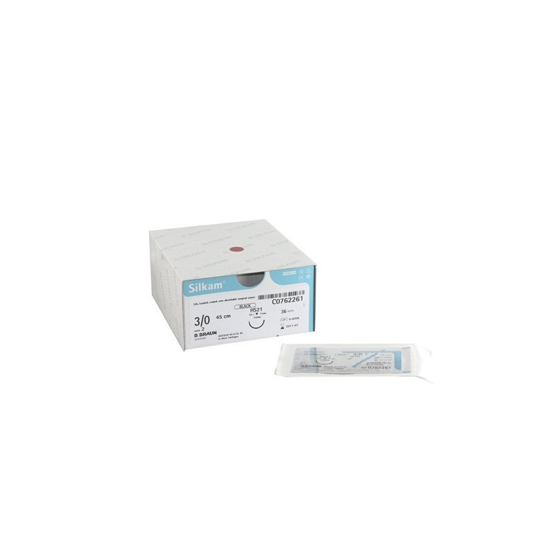 SUTURA SEDA SILKAM 3/0 DS 16  CAJA 36 UD